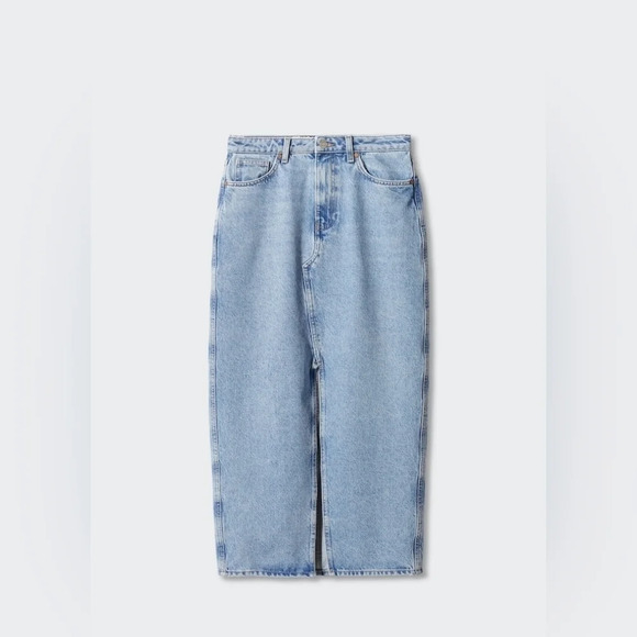 Mango [M]  Slit denim skirt - Picture 7 of 9